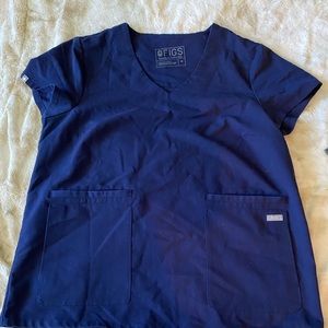 Navy Blue Figs scrub top